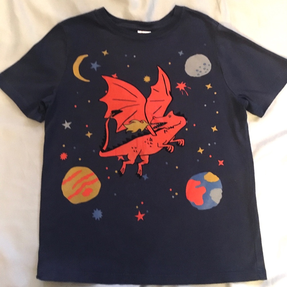 Hanna Andersson Short Sleeve Dragon Shirt 130 8